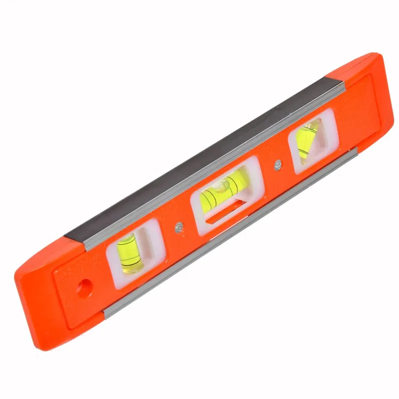 Nivelă cu bulă 23x4x1.5 cm, 3 fiole, plastic, portocaliu