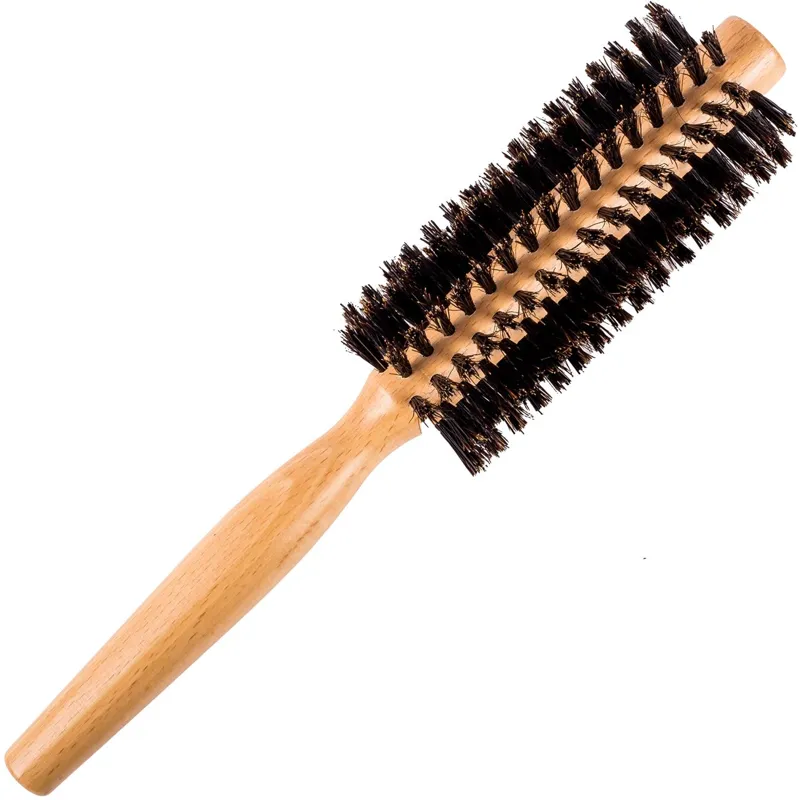 Perie din Lemn pentru Coafat, cu Peri Scurți, Maro Natural