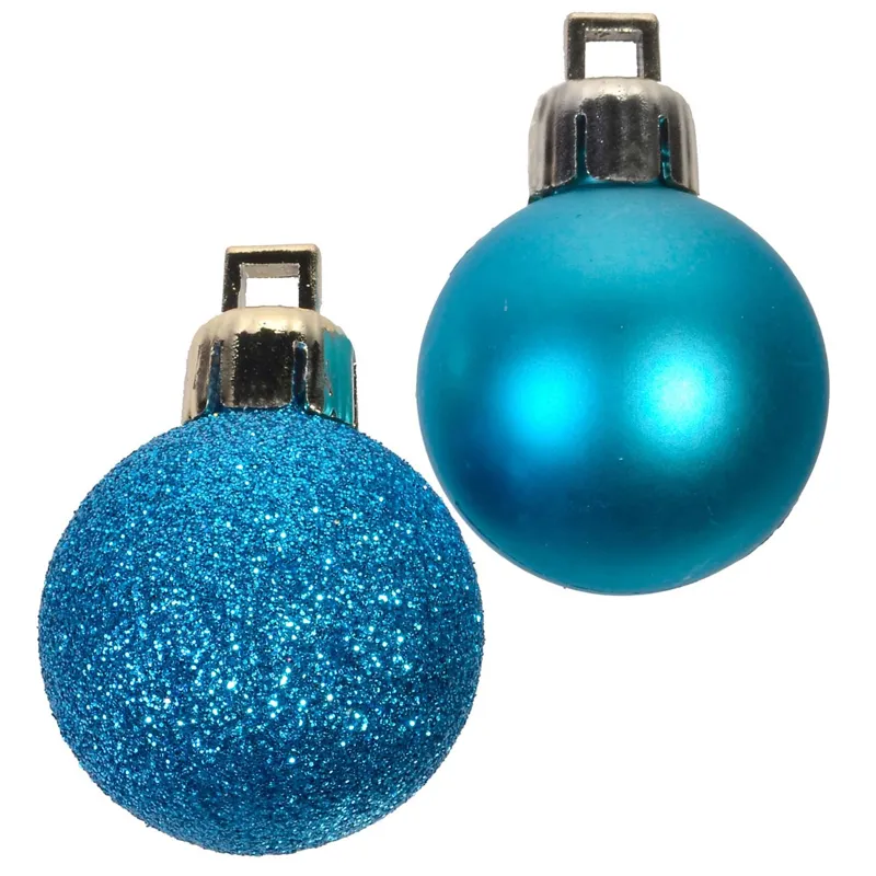 Set Globuri Crăciun Turcoaz Glitter Mat 20 bucăți 3cm