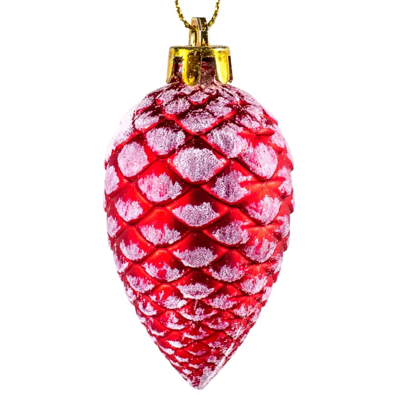 Ornamente de Craciun Conuri Rosii Ninse Glitter pentru Decorațiuni Magice