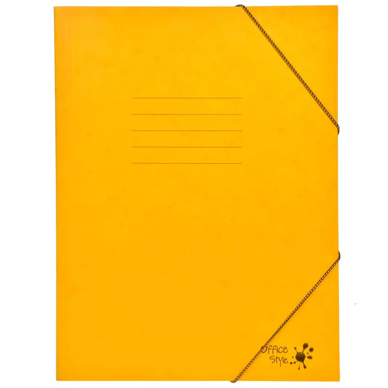 Mapă prespan din hârtie galbenă cu elastic, 25,5x34,5 cm