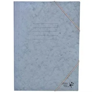 Mapă prespan cu elastic, Gri, 25.5x34.5 cm