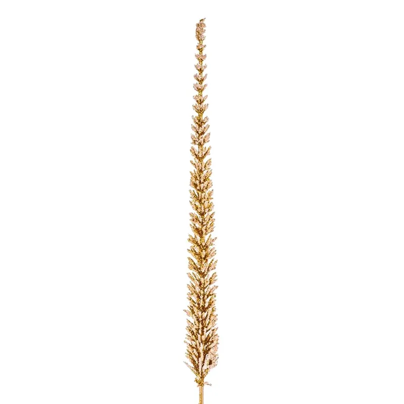 Crenguță Decorativă de Crăciun Chiparos Aurie cu Glitter, 40.5cm