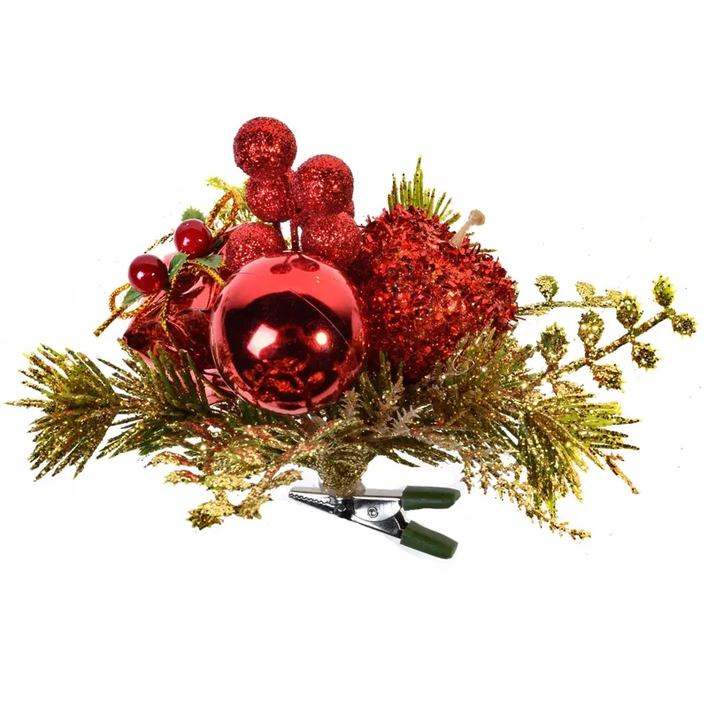 Ornament de Crăciun Luxuos cu Clips Auriu și Glitter