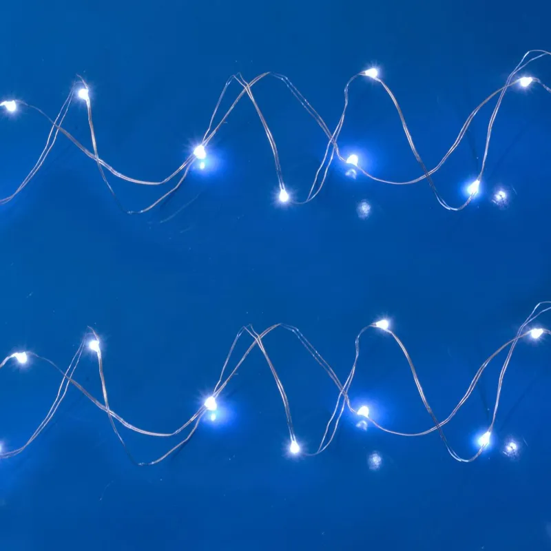Instalație de lumini Fairy Lights cu 20 LED-uri, argintie, 2.3m, alb rece