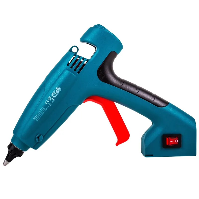 Pistol de Lipit Termic 80W cu Suport si Varf de Protectie, Teal