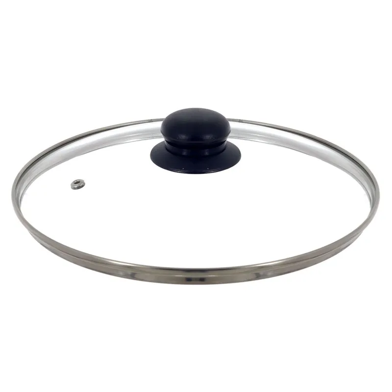 Capac de sticlă pentru tigaie cu margine din oțel inoxidabil Ø28 cm