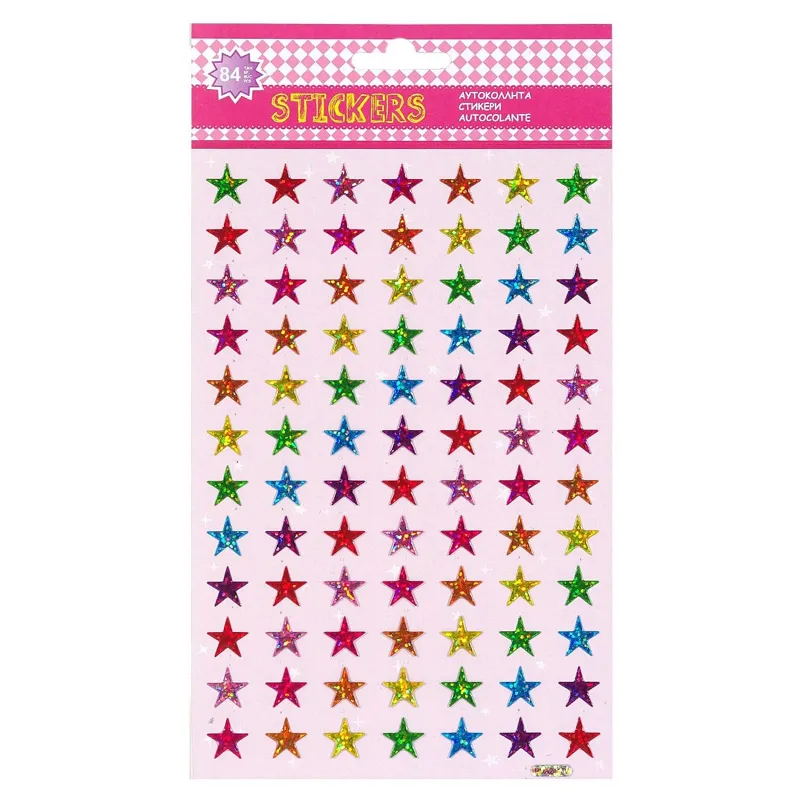 Autocolante Stele Colorate Set 84 buc Multicolore