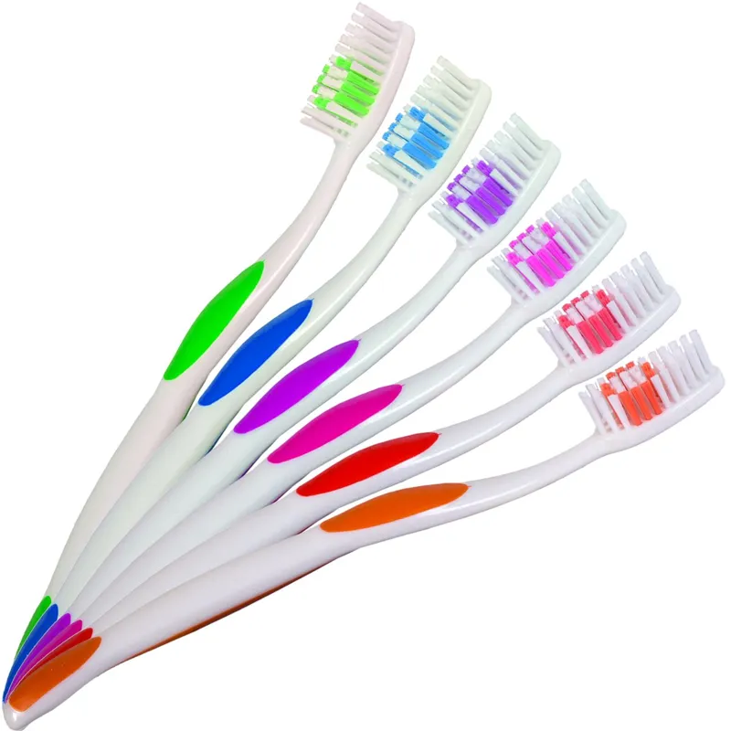 Set Periuțe de Dinți Adulți Multicolor, 6 Bucăți cu Capac