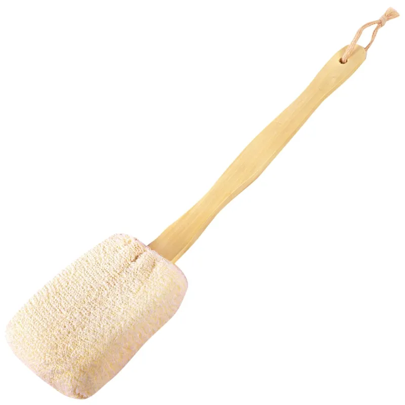 Perie de baie cu maner din lemn, 40 cm, pentru masaj si exfoliere