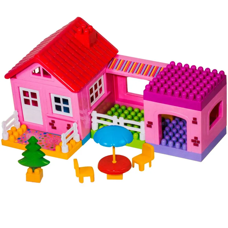 Set de Construcție Casă, 36 piese, Roz
