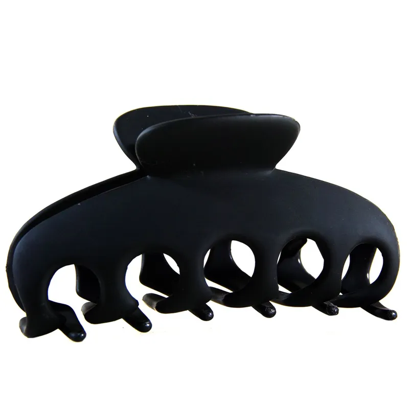 Clamă de păr neagră rubber mat, 9 cm pentru stilizare elegantă