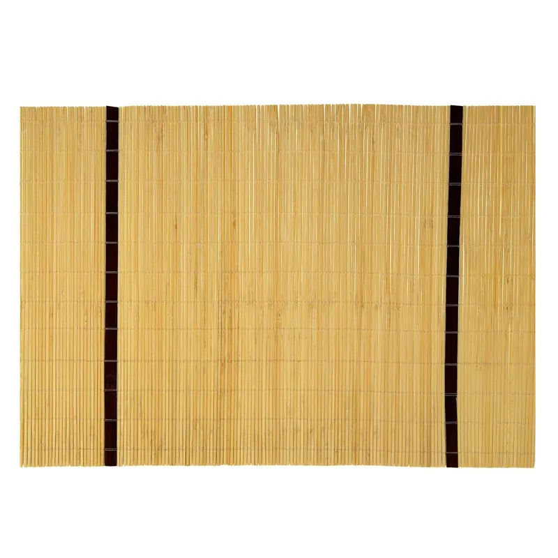Suport pentru farfurii din bambus, 45x30 cm, maro cu dungi