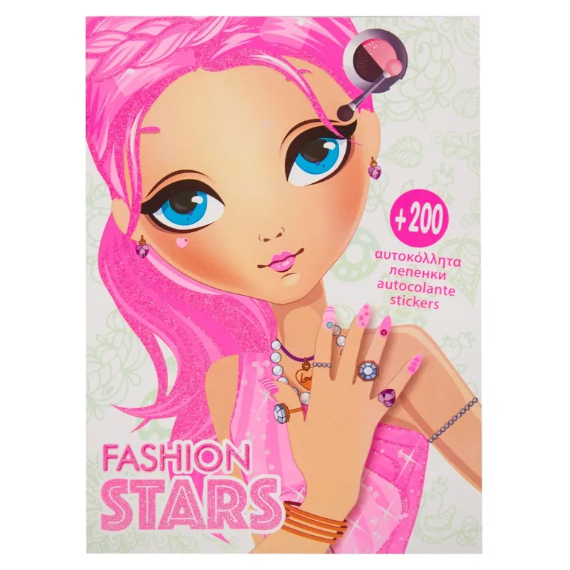 Carte cu Autocolante și Schite de Colorat Fashion Stars
