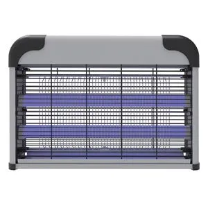 Capcană electrică pentru insecte, 20W, cu lămpi UV, carcasă din aluminiu, gri