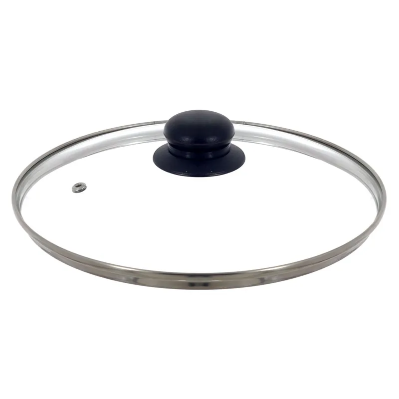 Capac tigaie din sticlă, 24 cm, cu margine din inox