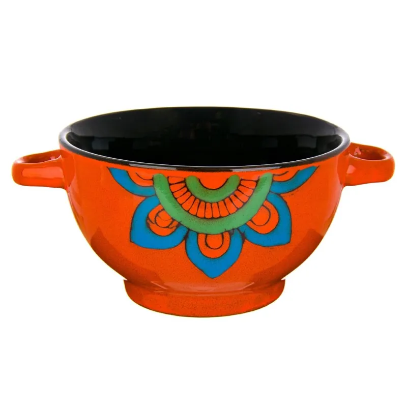 Bol pentru supă porțelan mandala 650 ml cu mâner