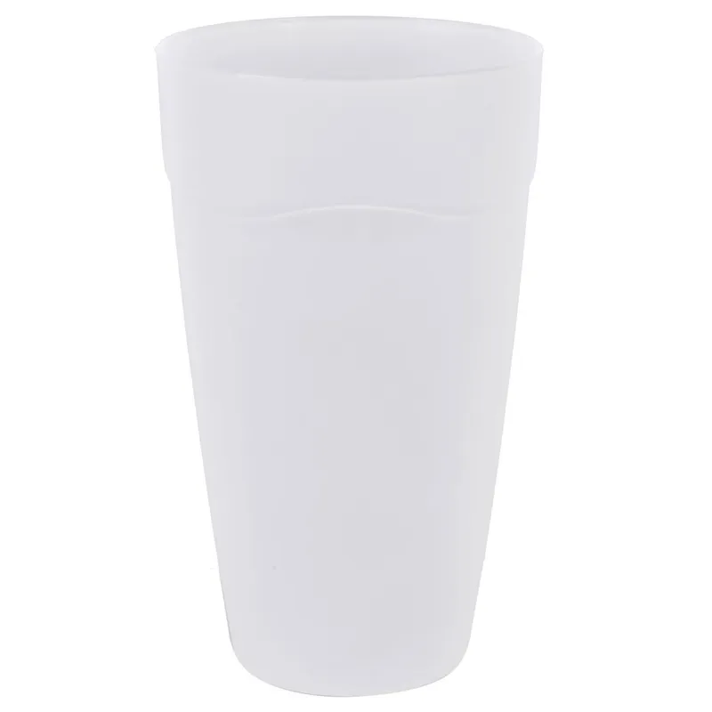 Pahar de plastic pentru apă 450 ml, textură înghețată, alb