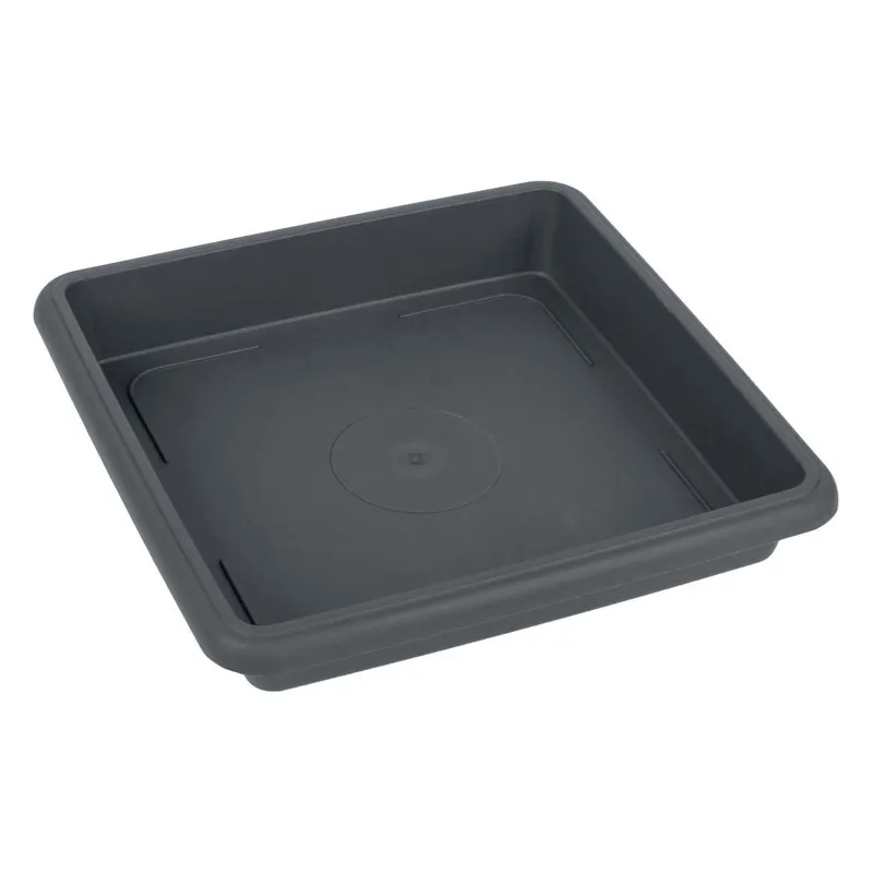 Ghiveci pătrate din plastic antracit pentru plante medii