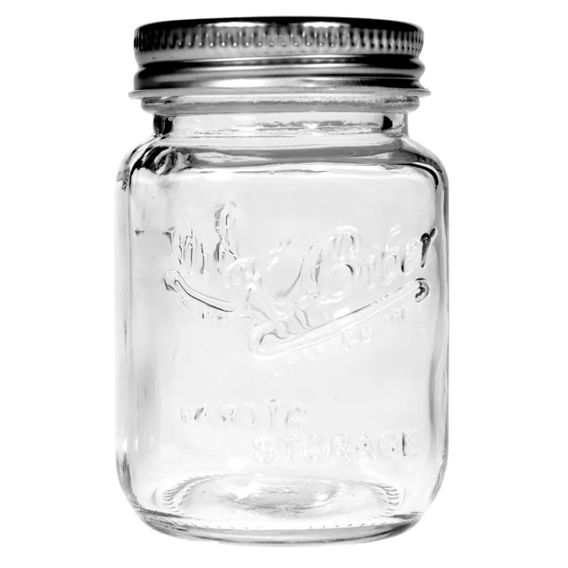 Borcan de Sticlă cu Capac Metalic – Stil Rustic și Decor