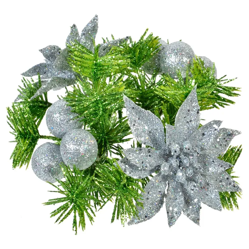 Decorațiune de Pădure și Stele Glitter pentru Decorațiuni de Crăciun