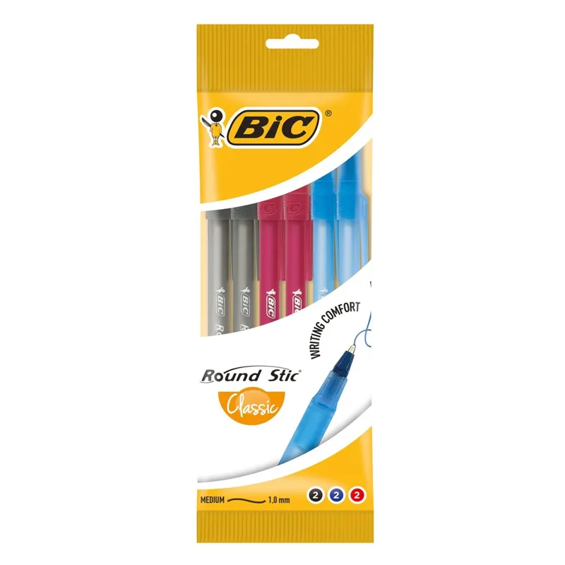Set pixuri cu bilă 6 bucăți 3 culori vârf 1.0 mm