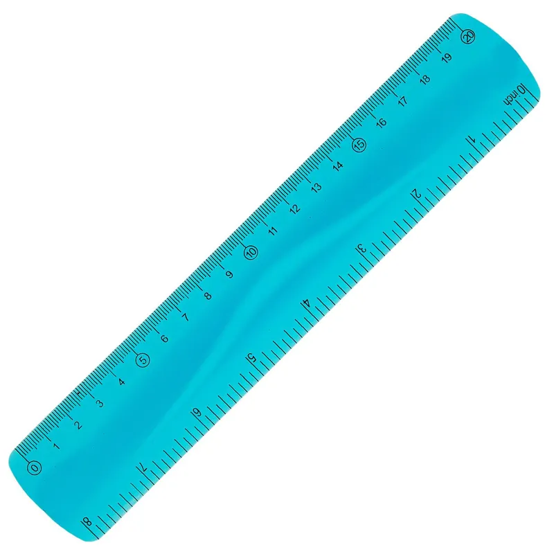 Riglă flexibilă din plastic, 20 cm, albastră