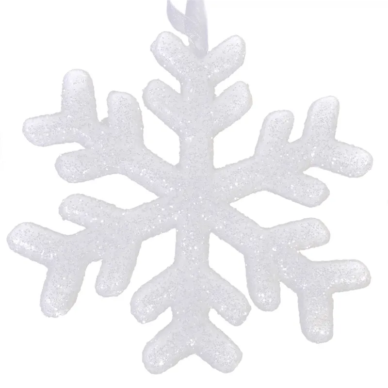 Ornament Brad Crăciun Spumă Fulg Alb Glitter