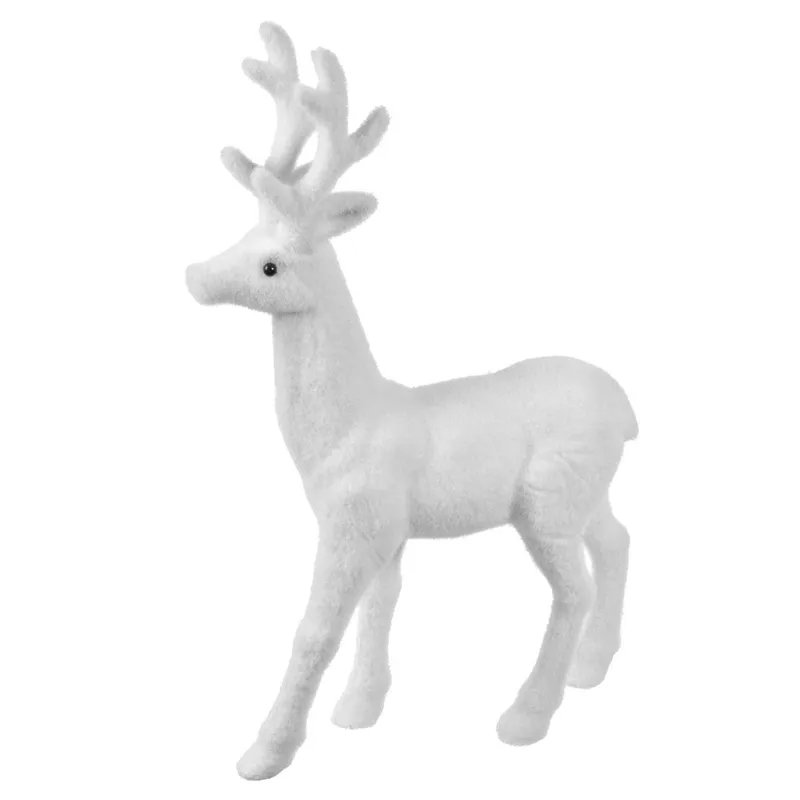Figurină Decorativă Cerb Alb din Spumă pentru Decorațiuni de Crăciun