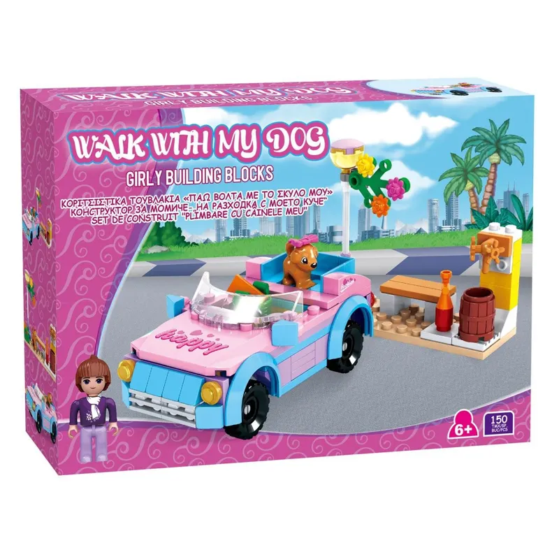 Set de Construcție Mașină Decapotabilă, 150 piese, Roz