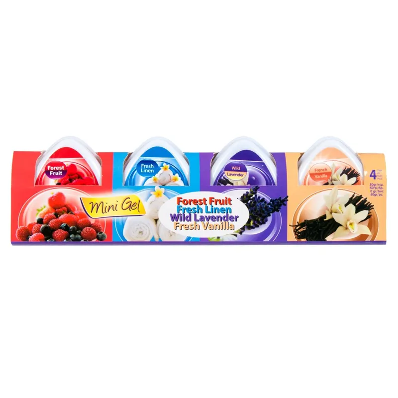 Set Odorizant Gel 4 Arome Fructe de Pădure Lavandă Vanilie