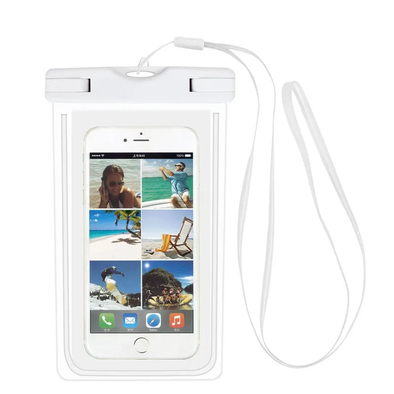 Husă impermeabilă pentru telefon, 19.5x11.5 cm, Albă