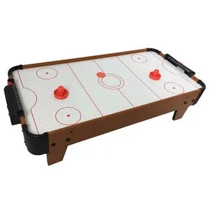 Masa Air Hockey din Lemn, Maro, cu Accesorii