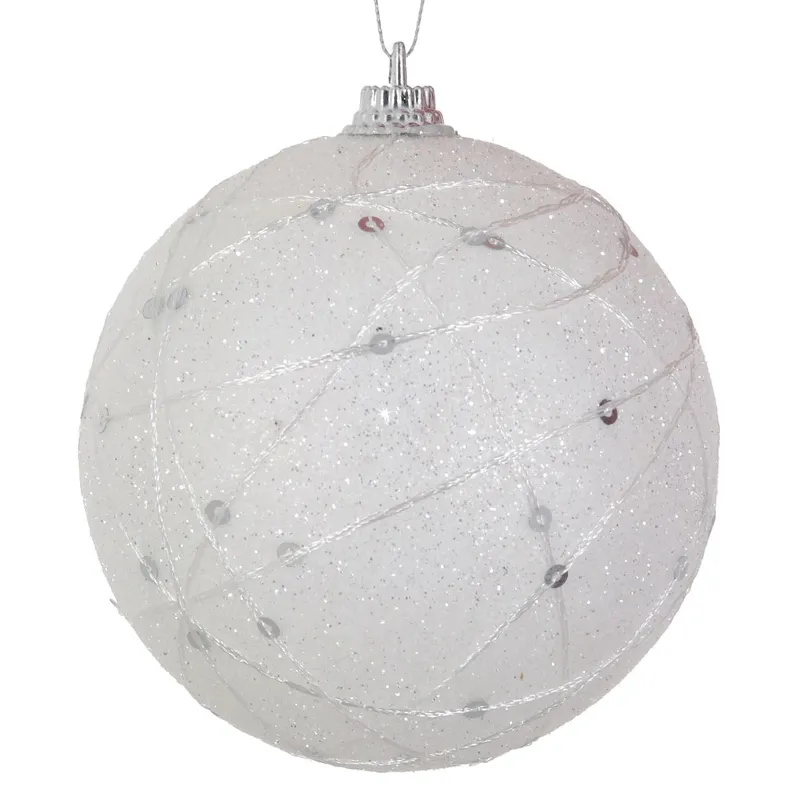 Set Globuri de Crăciun Albe, Diametru 6cm, Set de 6 Bucăți