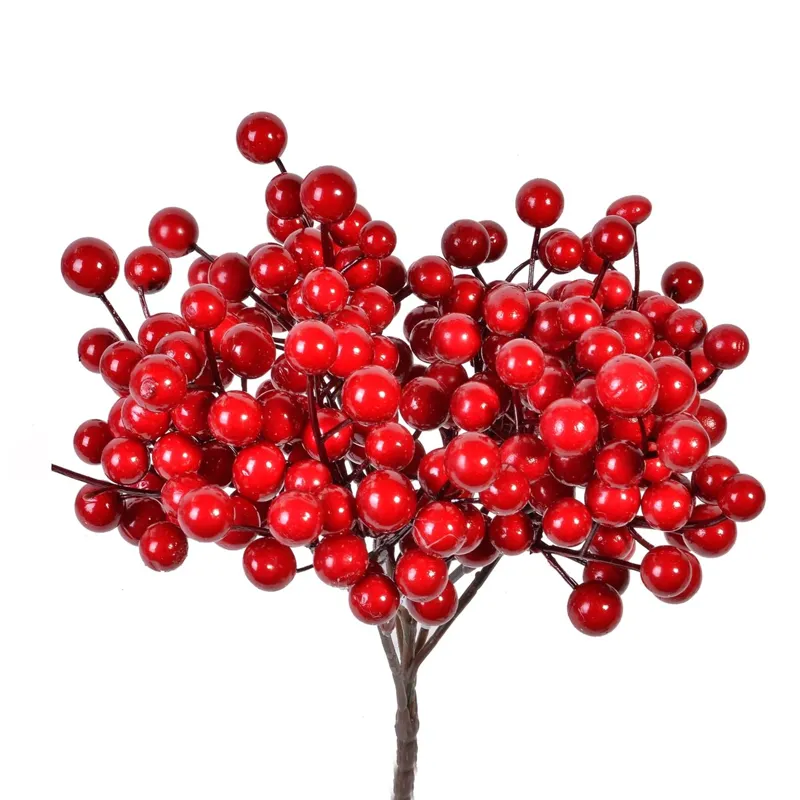 Crenguță Decorativă de Crăciun cu Pănușoare Roșii