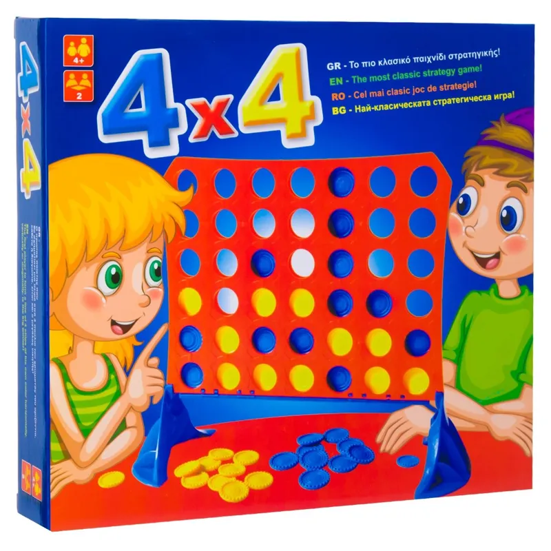 Joc de societate 4x4, 2 jucatori, 42 pioni, plastic