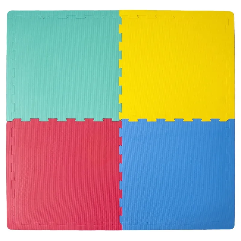 Covor Puzzle din Spumă pentru Copii, 4 bucăți, 63x63 cm, Multicolor