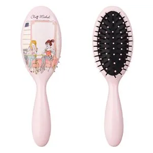 Perie ovala pentru par, roz, 18 cm