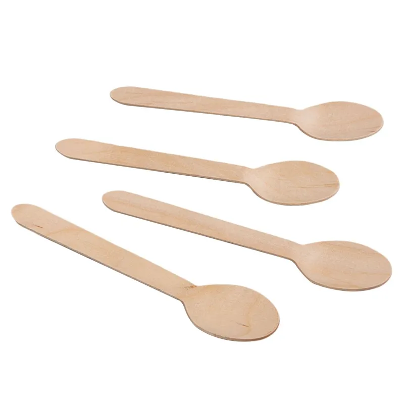 Set Linguri din Bambus 16cm - Culori Albe și Bej
