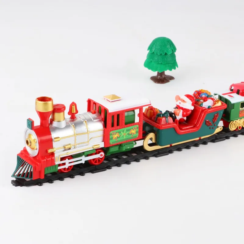 Set Tren Electric de Crăciun cu Accesorii și Muzică – poza 2