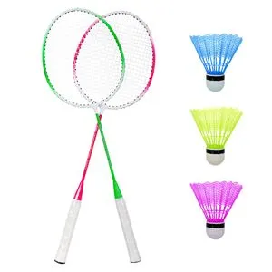 Set Badminton cu Rachete și Fluturași Multicolor pentru Începători