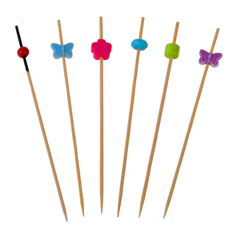 Scobitori decorative din bambus pentru petreceri - Set de 30 buc