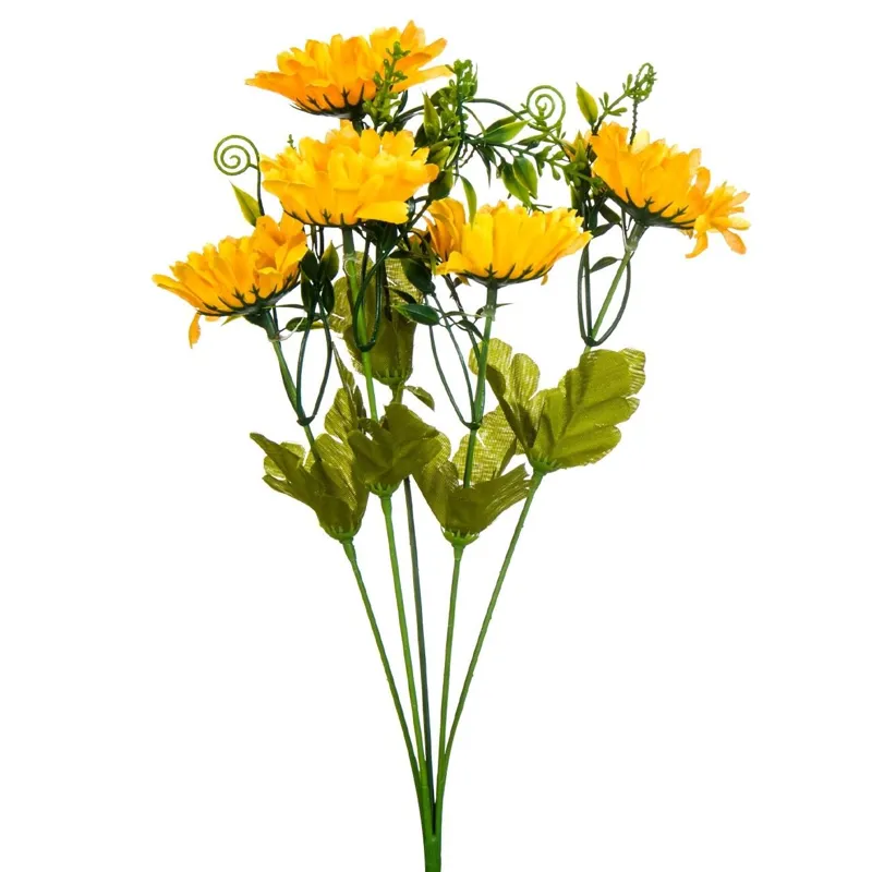 Buchet artificial de gerbere galbene pentru primăvară