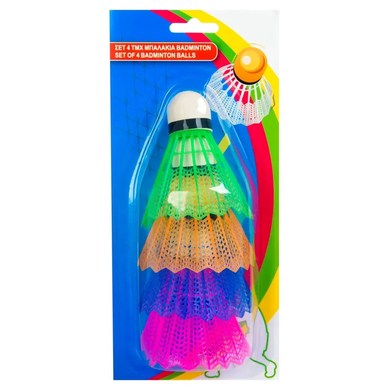 Set Fluturasi Badminton Multicolor - 4 Bucăți