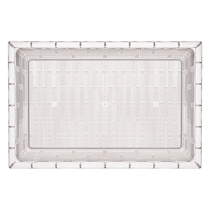 Platou de servire transparent din plastic cu model reliefat elegant