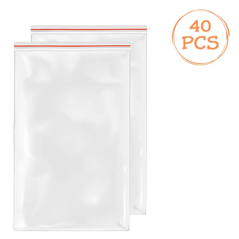 Pungi de Depozitare Plastic cu Fermoar Ziplock 13.8x21cm - 40 buc