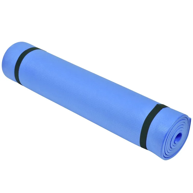 Saltea de gimnastică și yoga 180x60x0.6 cm, albastră – poza 3