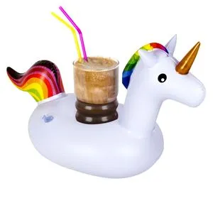 Suport gonflabil pentru pahar in forma de unicorn, pentru piscina si plaja