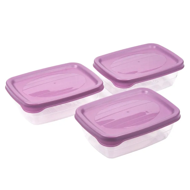 Set Recipiente Alimente 300ml Lila, 3 Bucăți, Potrivite pentru Mașina de Spălat