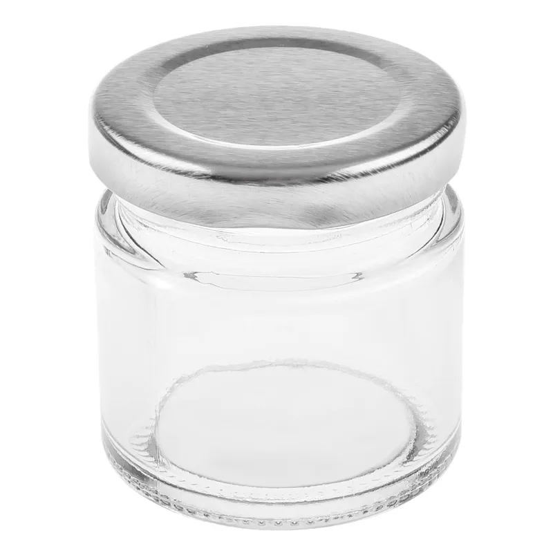 Borcan sticlă cu capac metalic pentru vase